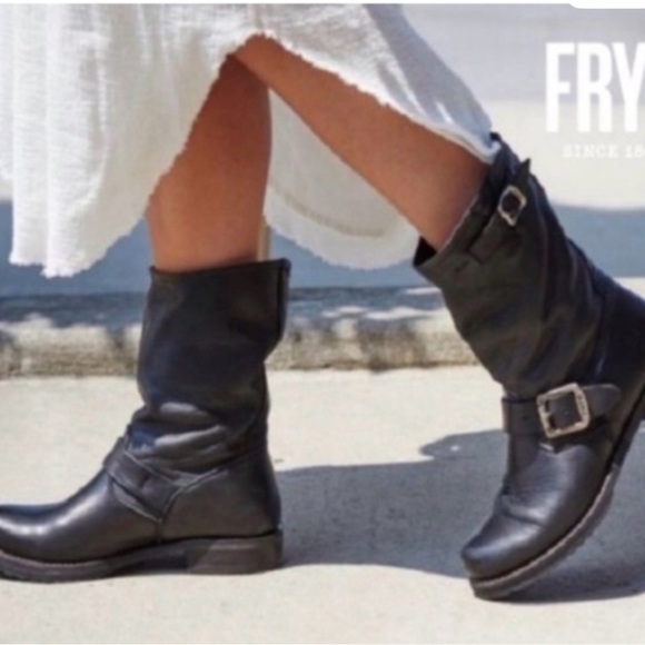 Frye Veronica Slouchy Short Boot - Brown - Picture 2 of 11